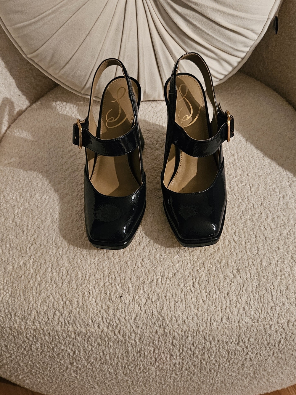 Sam Edelman Navy Patent Slingback Mary Jane Heels